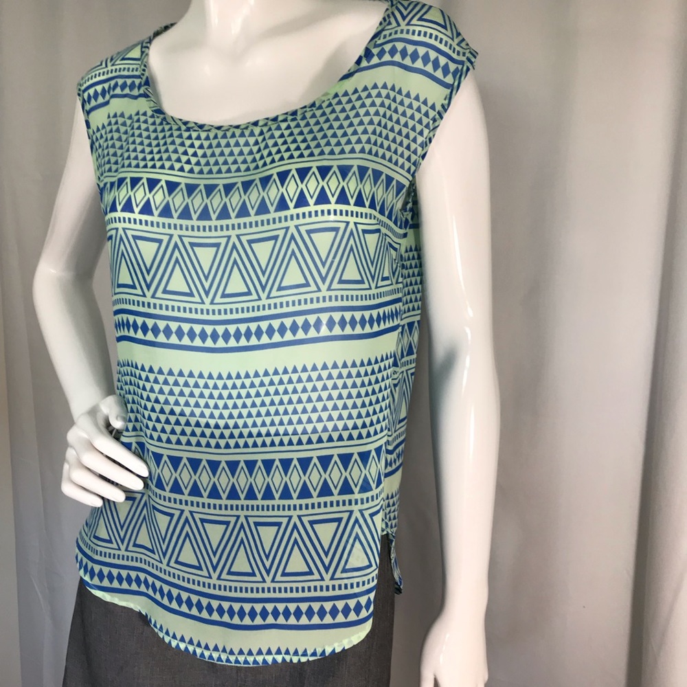 Blu Pepper sheer scoop neck  back interest sz M